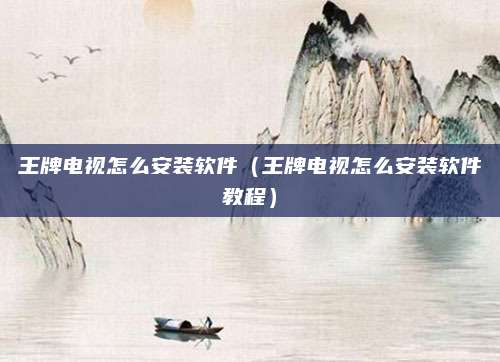 王牌电视怎么安装软件（王牌电视怎么安装软件教程）