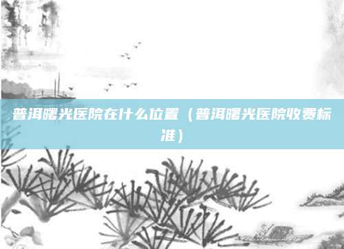 普洱曙光医院在什么位置（普洱曙光医院收费标准）