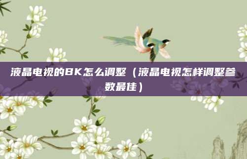 液晶电视的BK怎么调整（液晶电视怎样调整参数最佳）