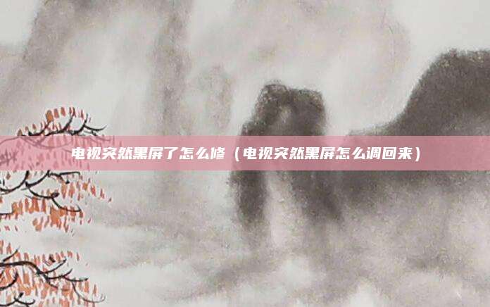 电视突然黑屏了怎么修（电视突然黑屏怎么调回来）