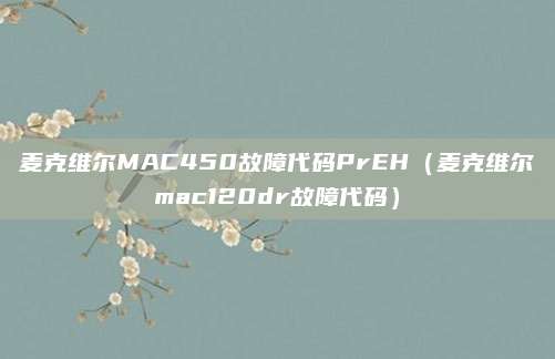 麦克维尔MAC450故障代码PrEH（麦克维尔mac120dr故障代码）