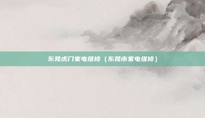 东莞虎门家电维修(东莞市家电维修)