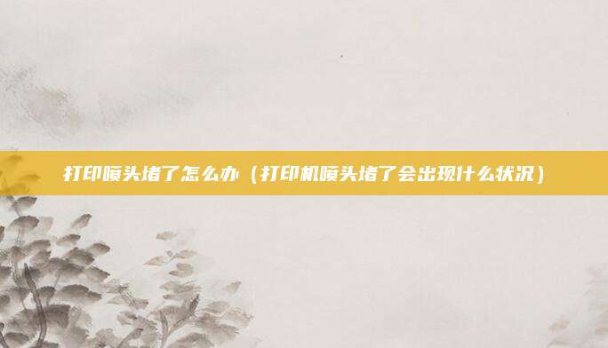 打印喷头堵了怎么办（打印机喷头堵了会出现什么状况）