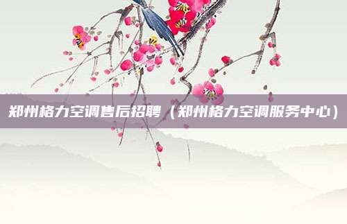 郑州格力空调售后招聘（郑州格力空调服务中心）