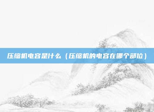 压缩机电容是什么（压缩机的电容在哪个部位）