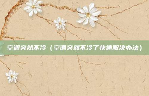 空调突然不冷（空调突然不冷了快速解决办法）