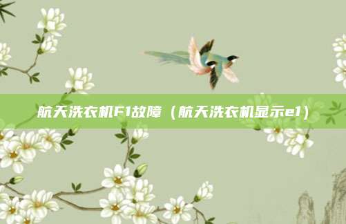 航天洗衣机F1故障（航天洗衣机显示e1）