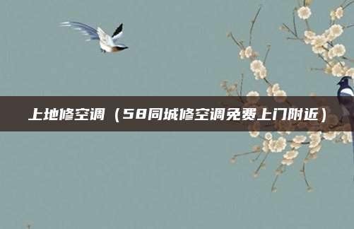 上地修空调（58同城修空调免费上门附近）