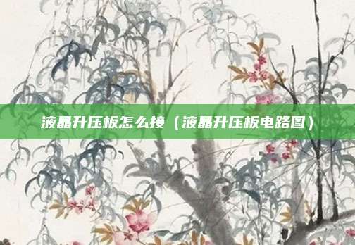 液晶升压板怎么接（液晶升压板电路图）