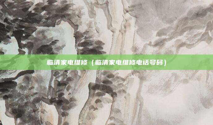 临清家电维修（临清家电维修电话号码）