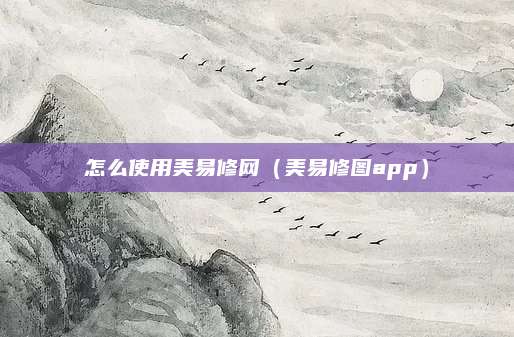 怎么使用美易修网(美易修图app)