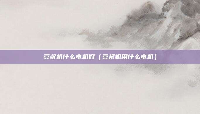 豆浆机什么电机好(豆浆机用什么电机)