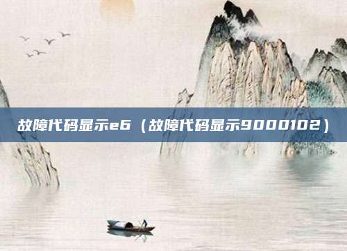 故障代码显示e6（故障代码显示9000102）