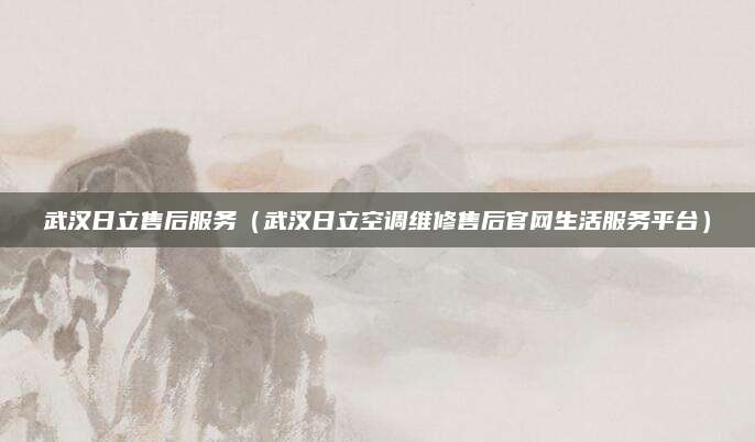 武汉日立售后服务（武汉日立空调维修售后官网生活服务平台）