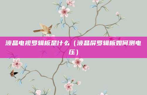 液晶电视罗辑板是什么（液晶屏罗辑板如何测电压）