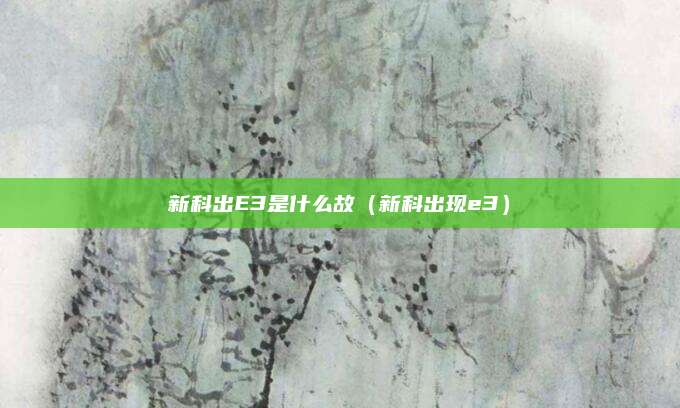 新科出E3是什么故（新科出现e3）