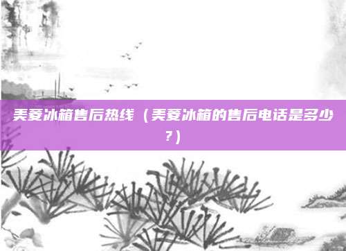 美菱冰箱售后热线(美菱冰箱的售后电话是多少?)