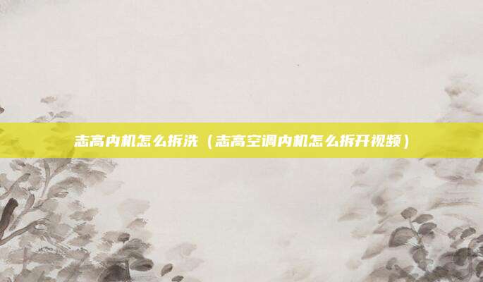 志高内机怎么拆洗（志高空调内机怎么拆开视频）