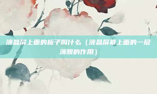 液晶屏上面的板子叫什么(液晶屏幕上面的一层薄膜的作用)