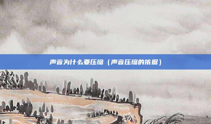 声音为什么要压缩(声音压缩的依据)