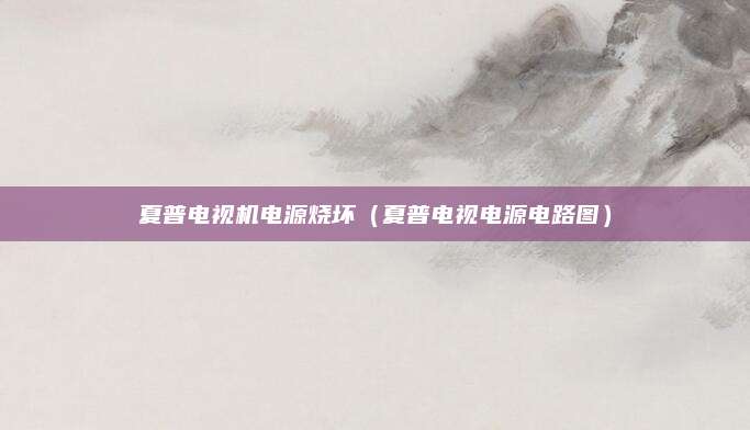 夏普电视机电源烧坏（夏普电视电源电路图）