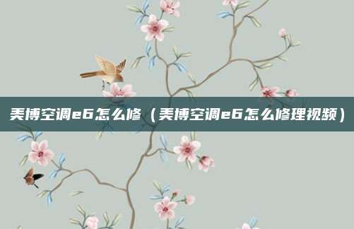 美博空调e6怎么修(美博空调e6怎么修理视频)