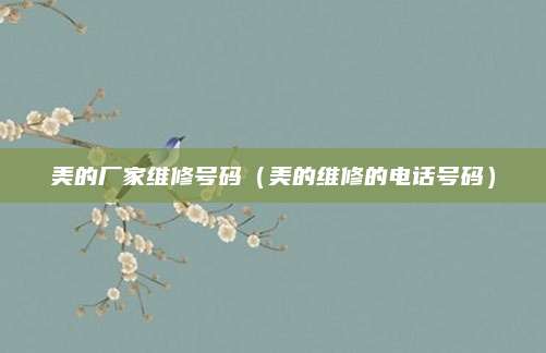 美的厂家维修号码（美的维修的电话号码）