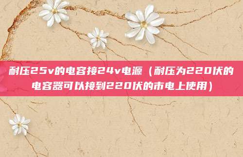 耐压25v的电容接24v电源(耐压为220伏的电容器可以接到220伏的市电上使用)