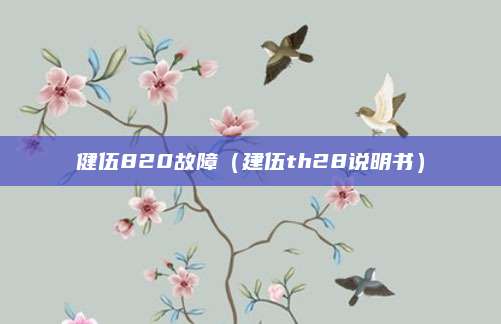 健伍820故障(建伍th28说明书)