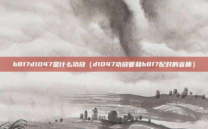b817d1047是什么功放(d1047功放管和b817配对的音质)