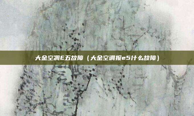 大金空凋E五故障(大金空调报e5什么故障)