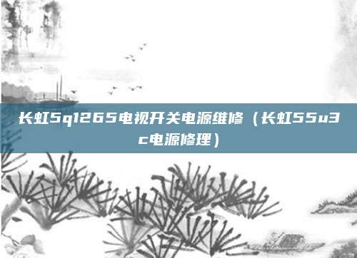 长虹5q1265电视开关电源维修(长虹55u3c电源修理)