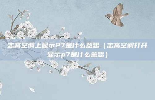 志高空调上显示P7是什么意思（志高空调打开显示p7是什么意思）