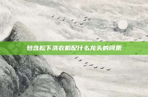 包含松下洗衣机配什么龙头的词条