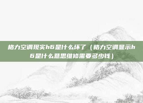 格力空调现实h6是什么坏了(格力空调显示h6是什么意思维修需要多少钱)