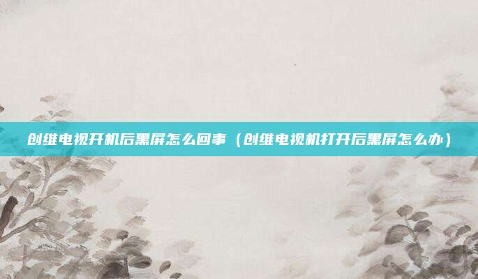 创维电视开机后黑屏怎么回事(创维电视机打开后黑屏怎么办)