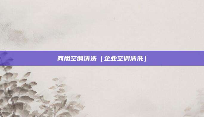 商用空调清洗(企业空调清洗)