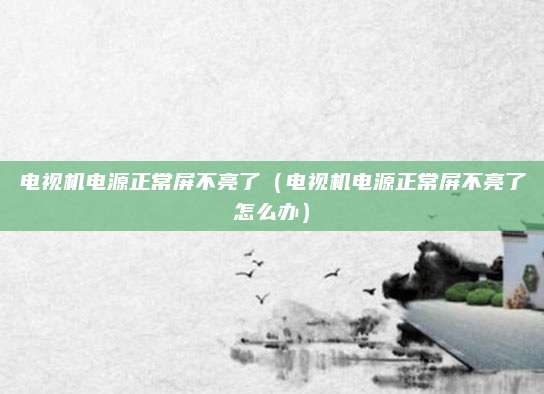 电视机电源正常屏不亮了（电视机电源正常屏不亮了怎么办）