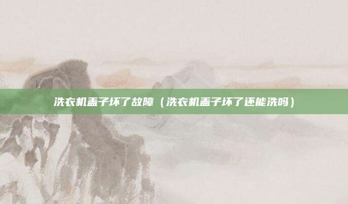 洗衣机盖子坏了故障（洗衣机盖子坏了还能洗吗）