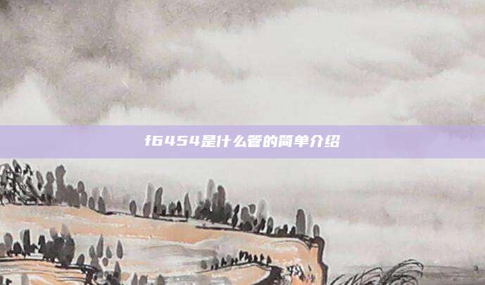 f6454是什么管的简单介绍