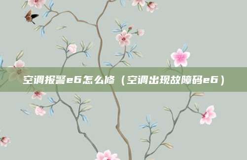 空调报警e6怎么修（空调出现故障码e6）