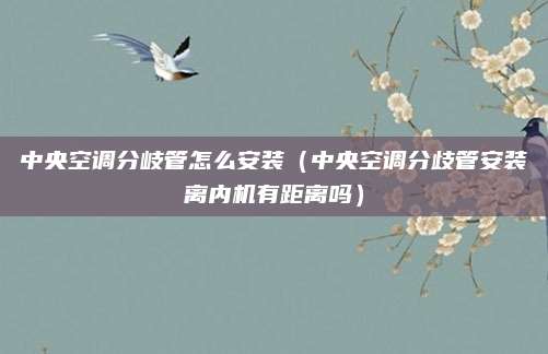 中央空调分岐管怎么安装（中央空调分歧管安装离内机有距离吗）