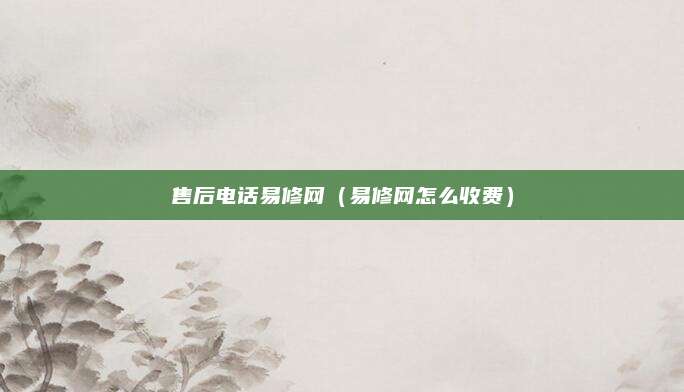 售后电话易修网(易修网怎么收费)