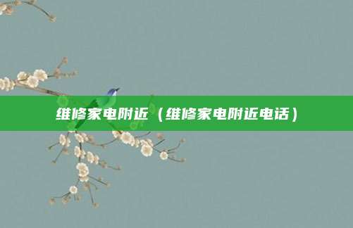 维修家电附近（维修家电附近电话）