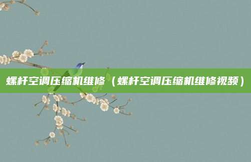 螺杆空调压缩机维修（螺杆空调压缩机维修视频）