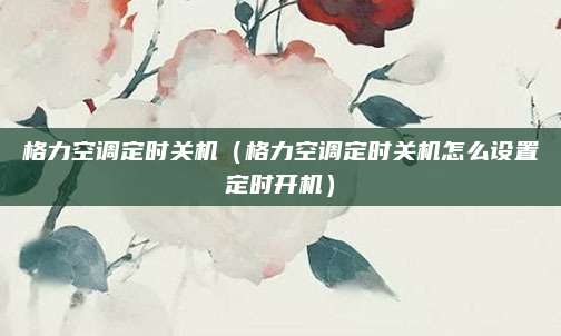 格力空调定时关机(格力空调定时关机怎么设置定时开机)