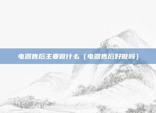 电器售后主要做什么（电器售后好做吗）