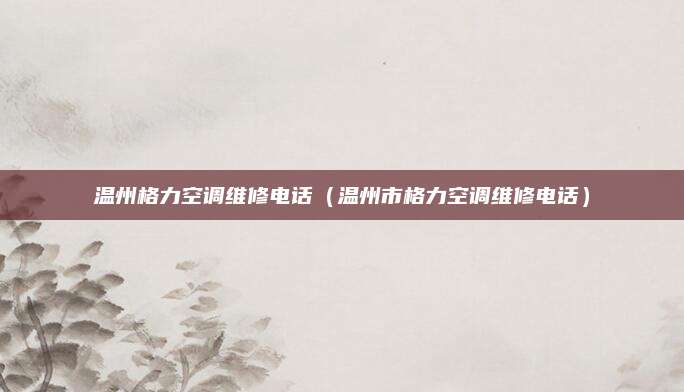 温州格力空调维修电话(温州市格力空调维修电话)