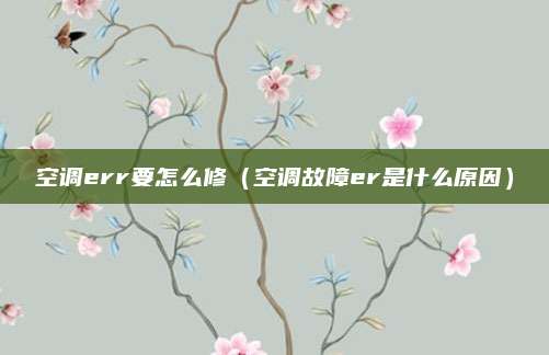 空调err要怎么修（空调故障er是什么原因）
