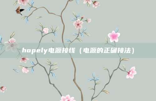 hopely电源接线(电源的正确接法)